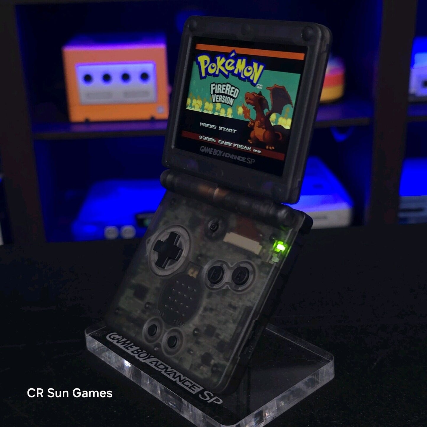 Smoke Grey And Black Nintendo Game Boy Advance GBA SP IPS Screen And USB-C Mod