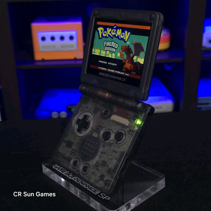 Smoke Grey And Black Nintendo Game Boy Advance GBA SP IPS Screen And USB-C Mod