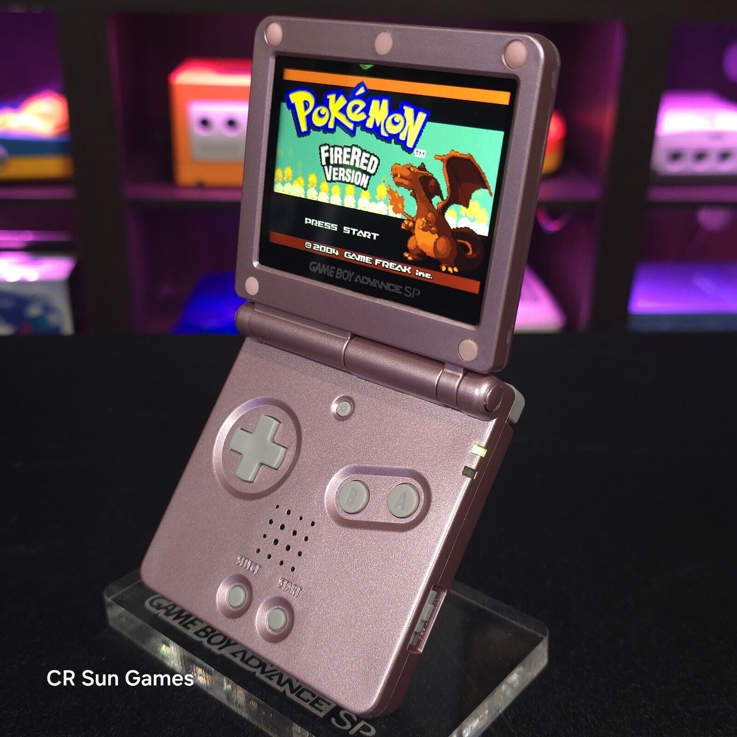 Pink Nintendo Game Boy Advance GBA SP IPS MOD Adjustable Brightness