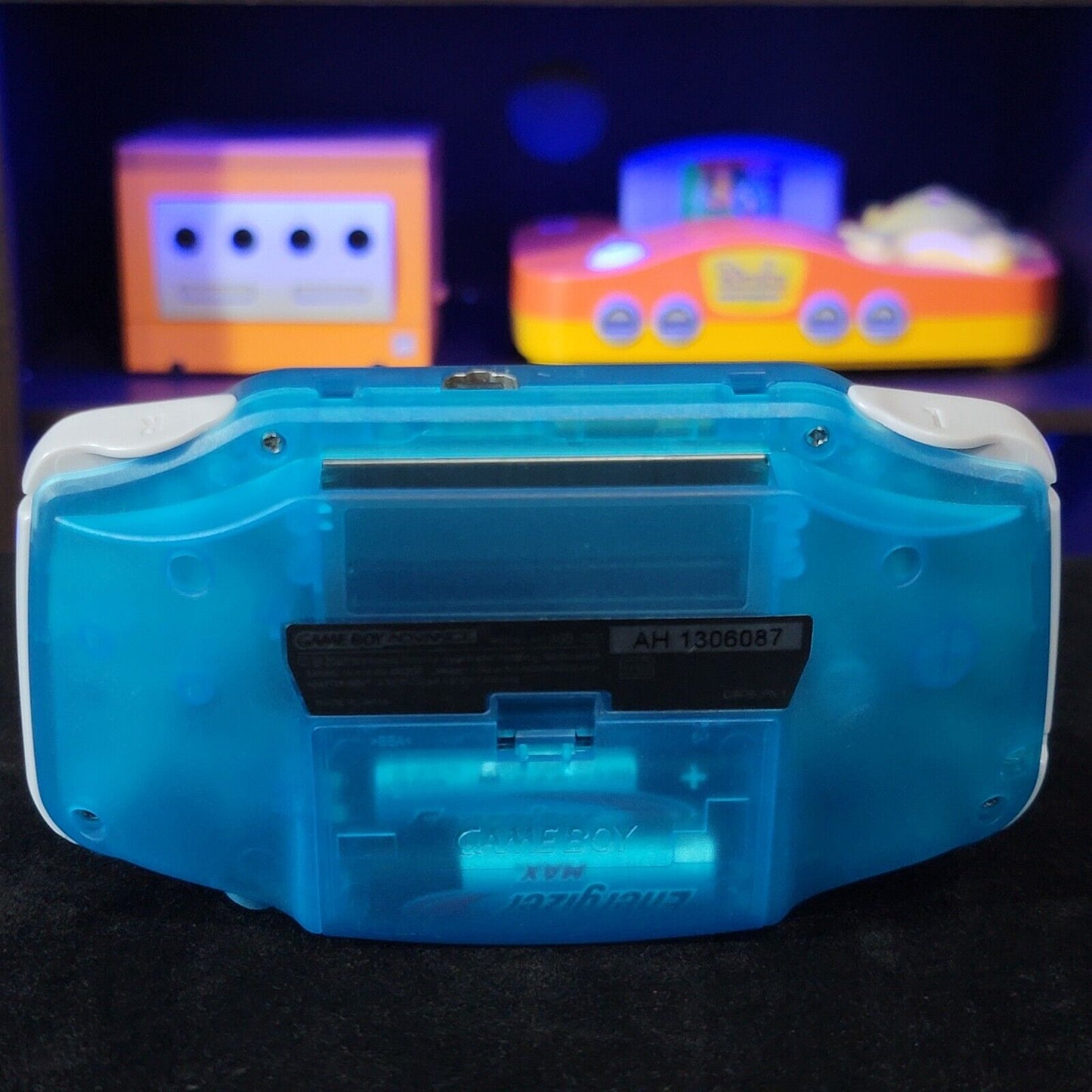 Clear Blue Game Boy Advance GBA Console with iPS Backlight Backlit LCD MOD