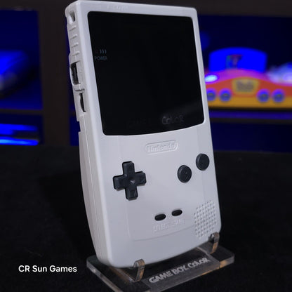 White Gameboy Color Console OLED Touch Screen And USB-C Rechargeable Battery