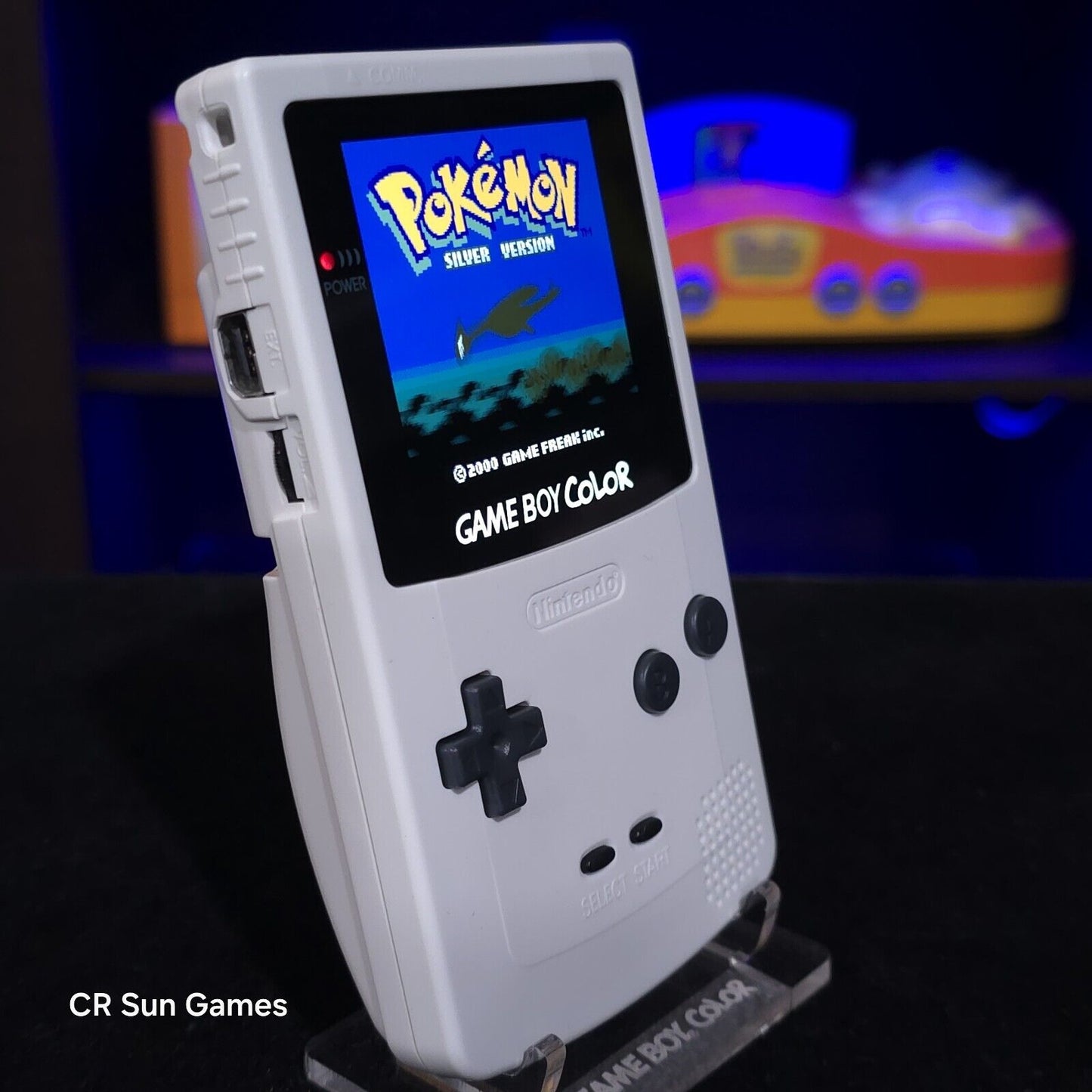 White Gameboy Color Console OLED Touch Screen And USB-C Rechargeable Battery
