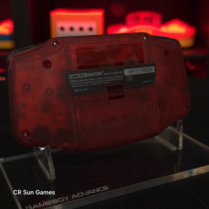 Clear Red Game Boy Advance GBA iPS V5 Backlit Mod And Red LED Mod Console