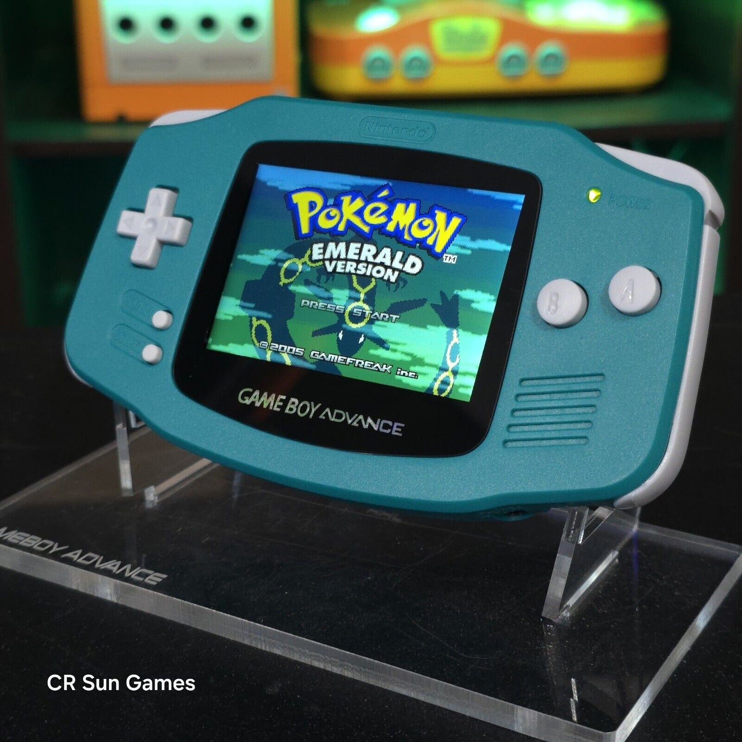 Teal Game Boy Advance GBA Console with iPS V5 Backlight Backlit LCD MOD Console