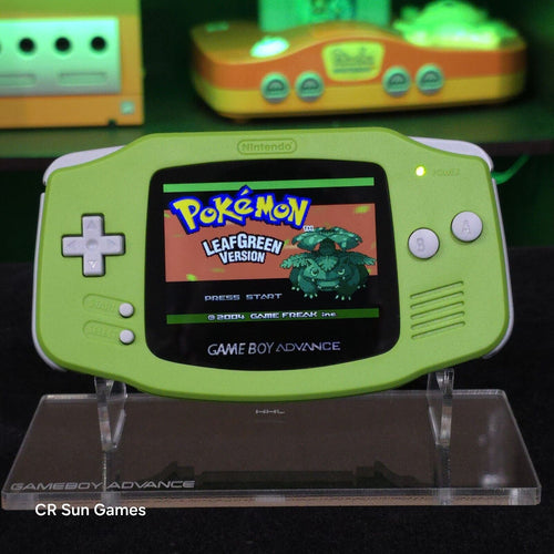 Green Game Boy Advance GBA Console with iPS V5 Backlight Backlit LCD MOD Console