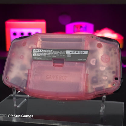 Clear Pink Kirby Game Boy Advance GBA Console with iPS V5 Backlit LCD MOD