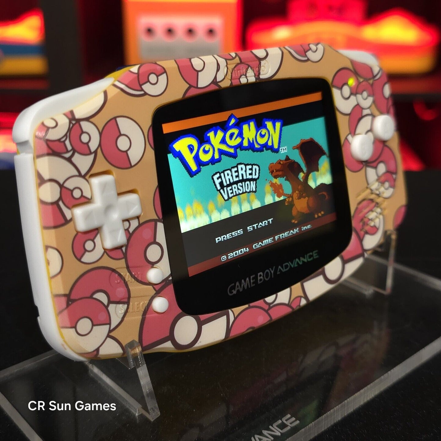 Pokemon Pokeball Game Boy Advance GBA iPS V5 Usb-C 1800 mAh Rechargeable Battery