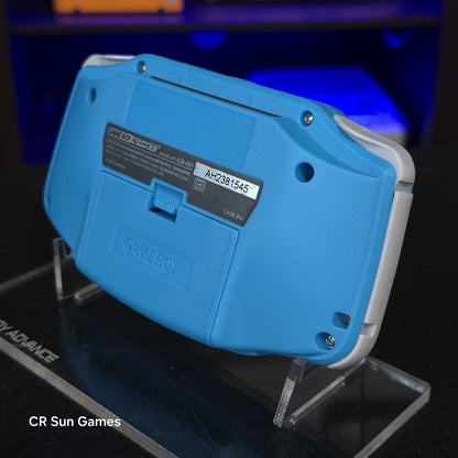 Blue Game Boy Advance GBA Console with iPS V5 Backlight Backlit LCD MOD Console
