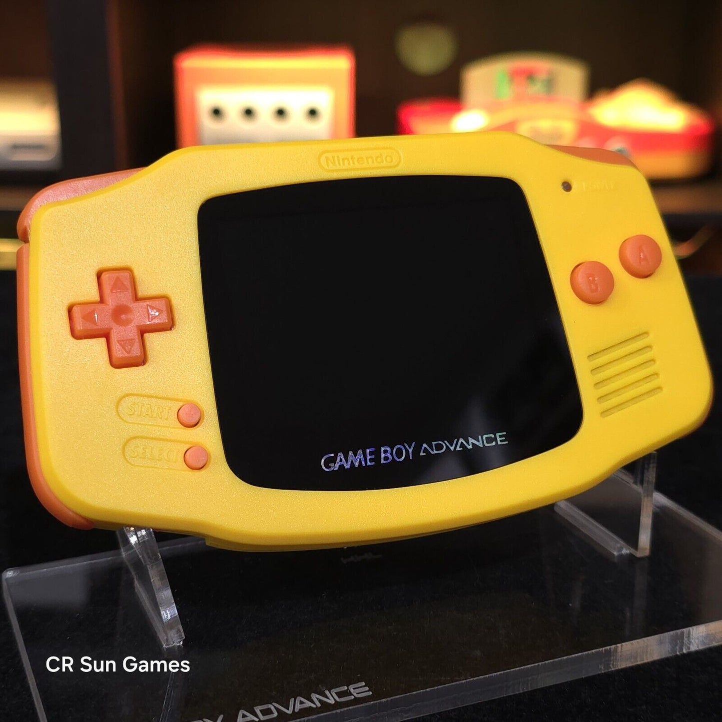 Yellow Game Boy Advance GBA Console with iPS V5 Backlight Backlit LCD MOD