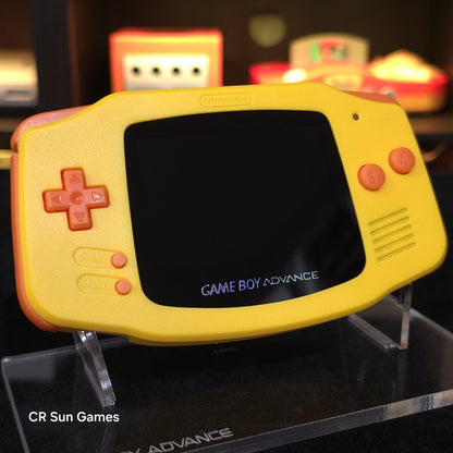 Yellow Game Boy Advance GBA Console with iPS V5 Backlight Backlit LCD MOD