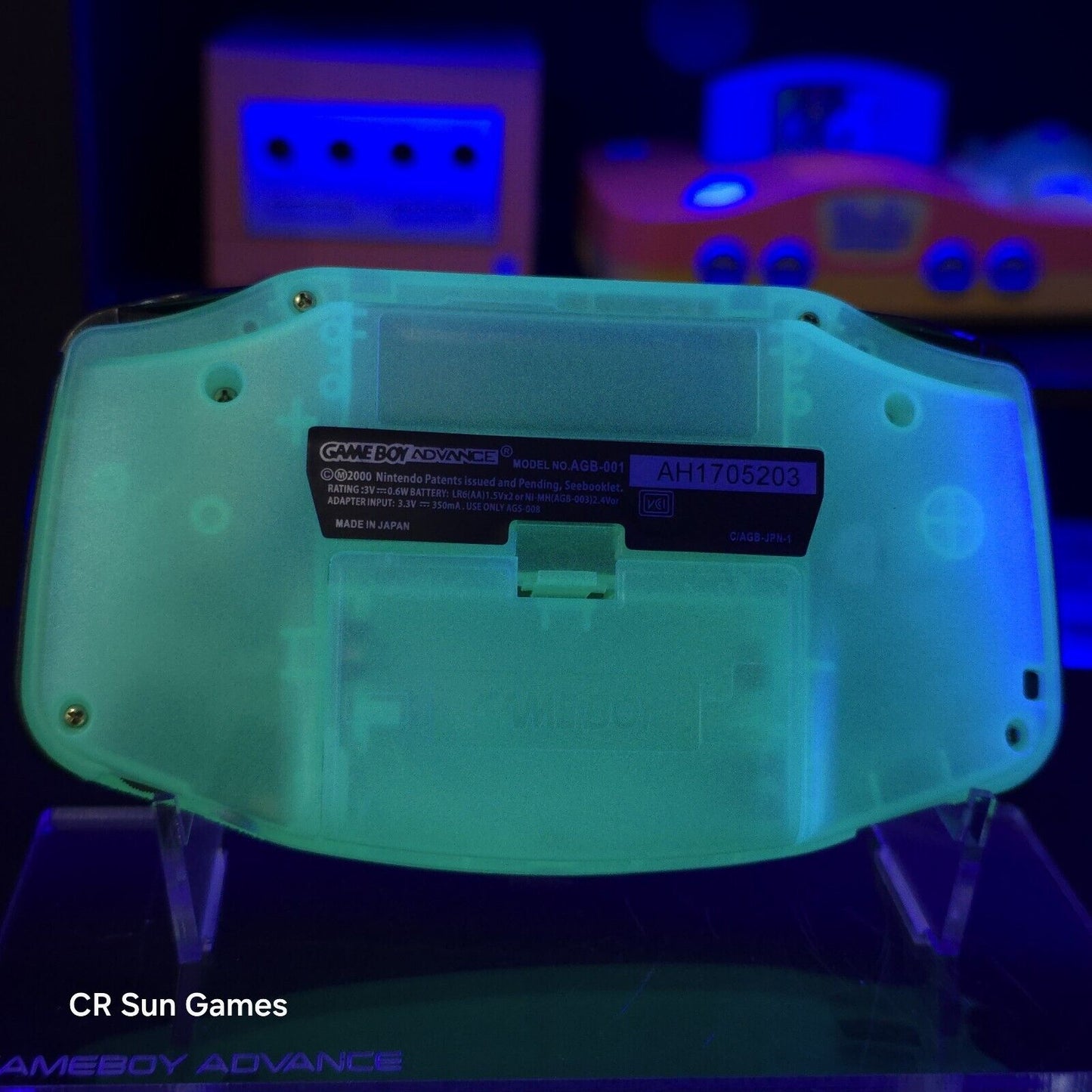 Megaman Blue Game Boy Advance GBA Console with iPS V5 Backlight Backlit LCD MOD