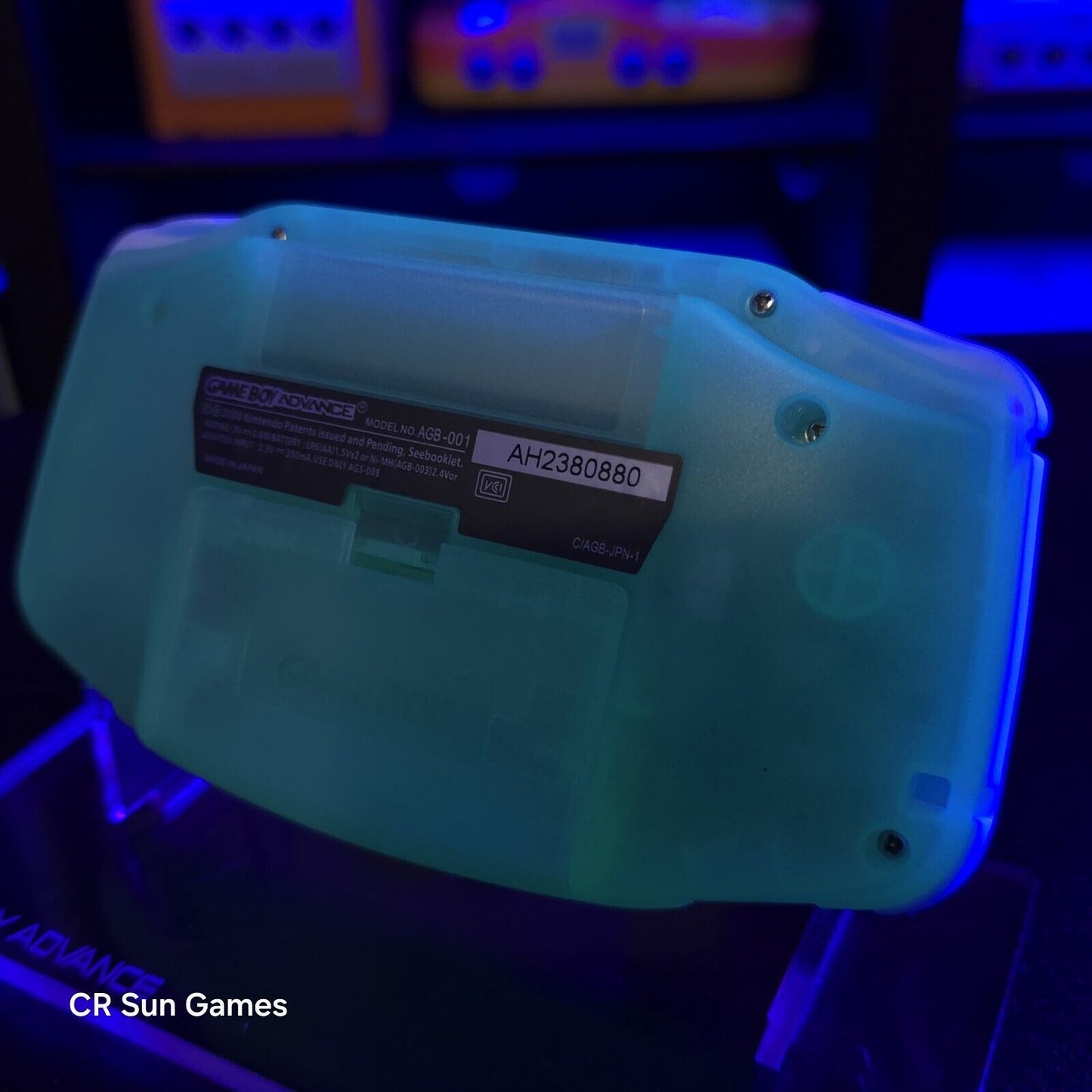 Megaman Blue Game Boy Advance GBA Console with iPS V5 Backlight Backlit LCD MOD
