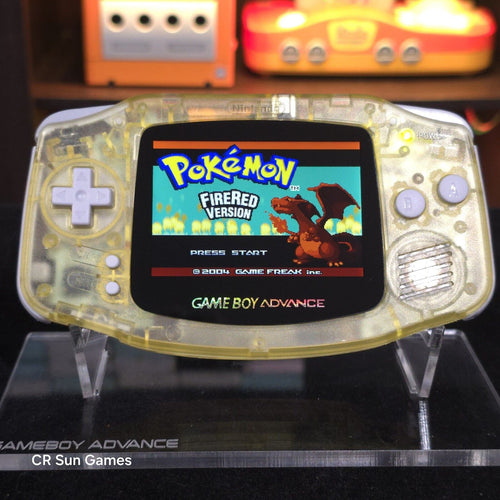 Clear Yellow Game Boy Advance GBA Console with iPS V5 Backlight Backlit LCD MOD