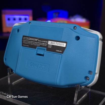 Blue And White GameBoy Advance GBA Console Ips V5 Backlight Backlit LCD MOD