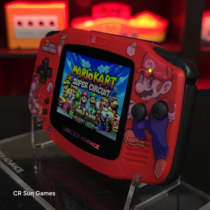 Mario Red Game Boy Advance GBA iPS LCD USB-C 1800 mAh Rechargeable Battery