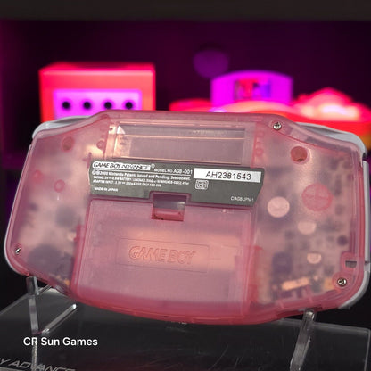 Clear Pink Kirby Game Boy Advance GBA Console with iPS V5 Backlit LCD MOD
