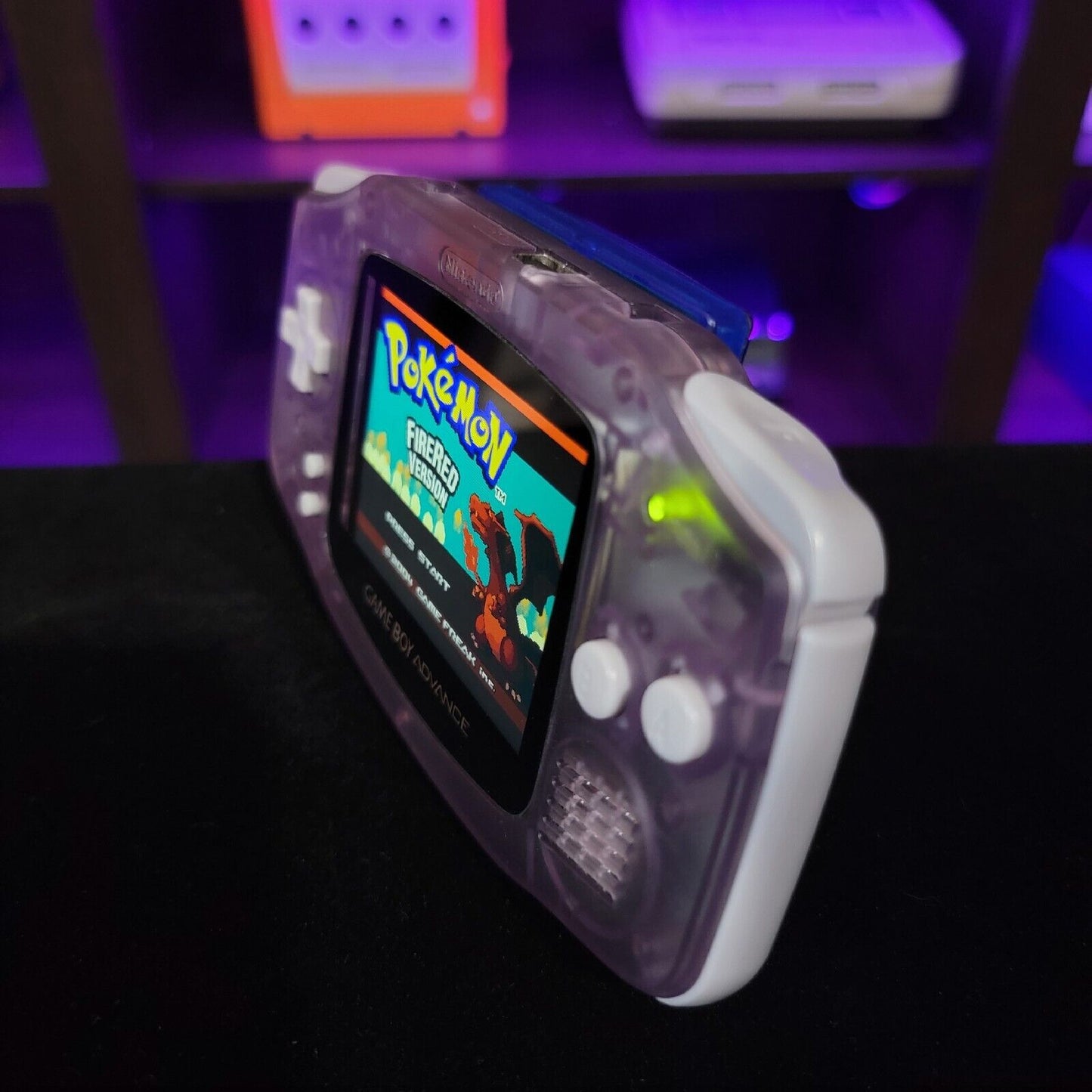 Atomic Purple GameBoy Advance GBA Console with iPS Backlight Backlit LCD MOD