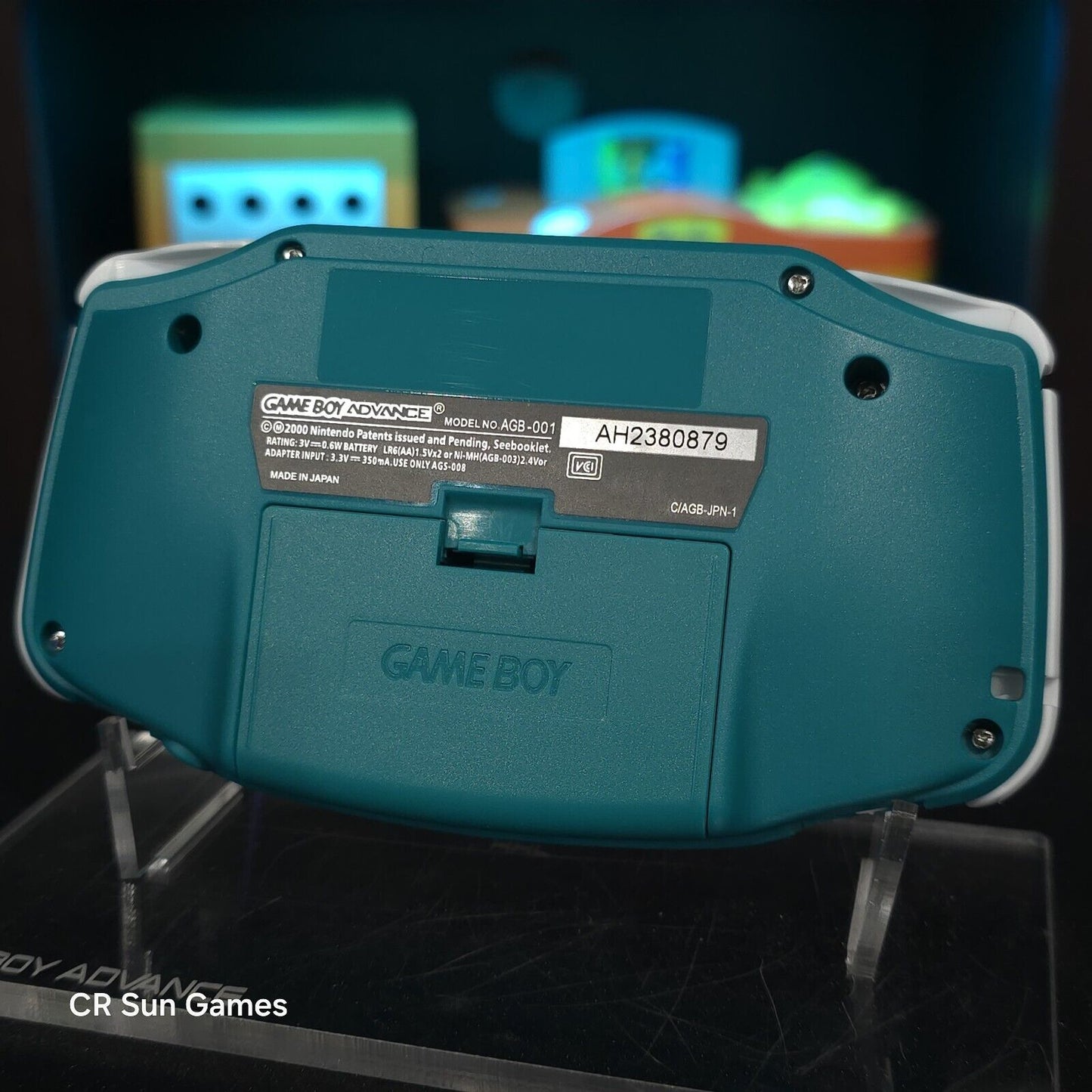 Teal And White GameBoy Advance GBA Console Ips V5 Backlight Backlit LCD MOD
