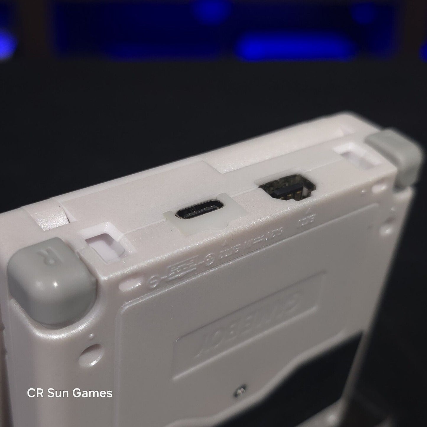 White Nintendo Game Boy Advance GBA SP IPS Screen And USB-C Mod