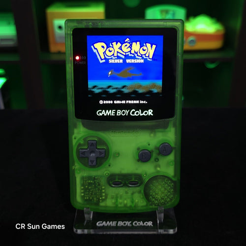 Clear Green Gameboy Color Console OLED Touch Screen GBC Game Boy