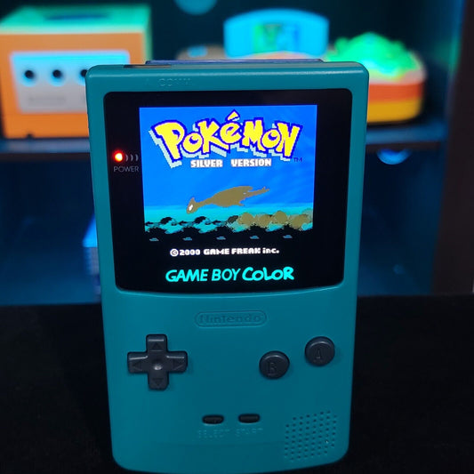 Teal Gameboy Color Console OLED Touch Screen And USB-C Rechargeable Battery