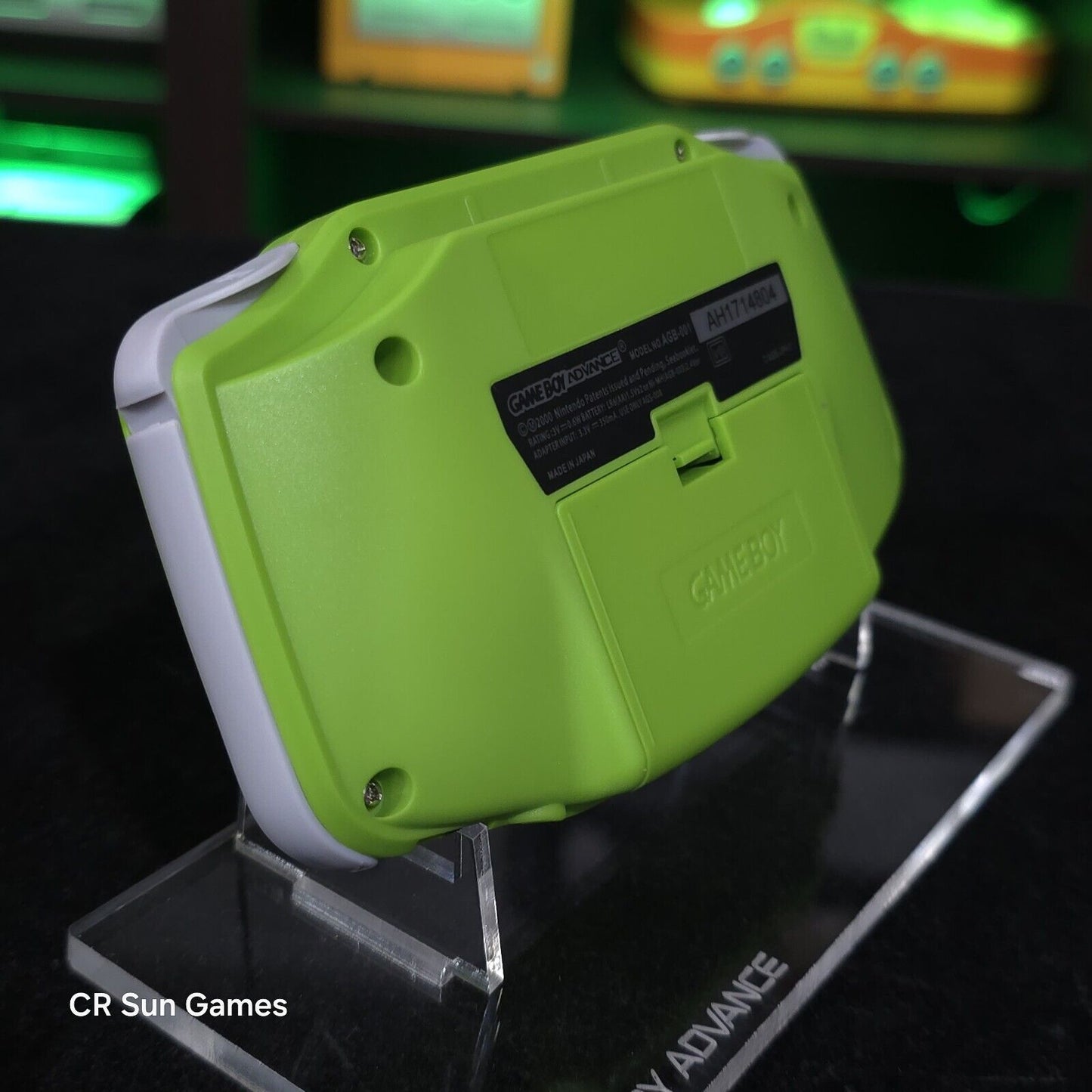 Green Game Boy Advance GBA Console with iPS V5 Backlight Backlit LCD MOD Console