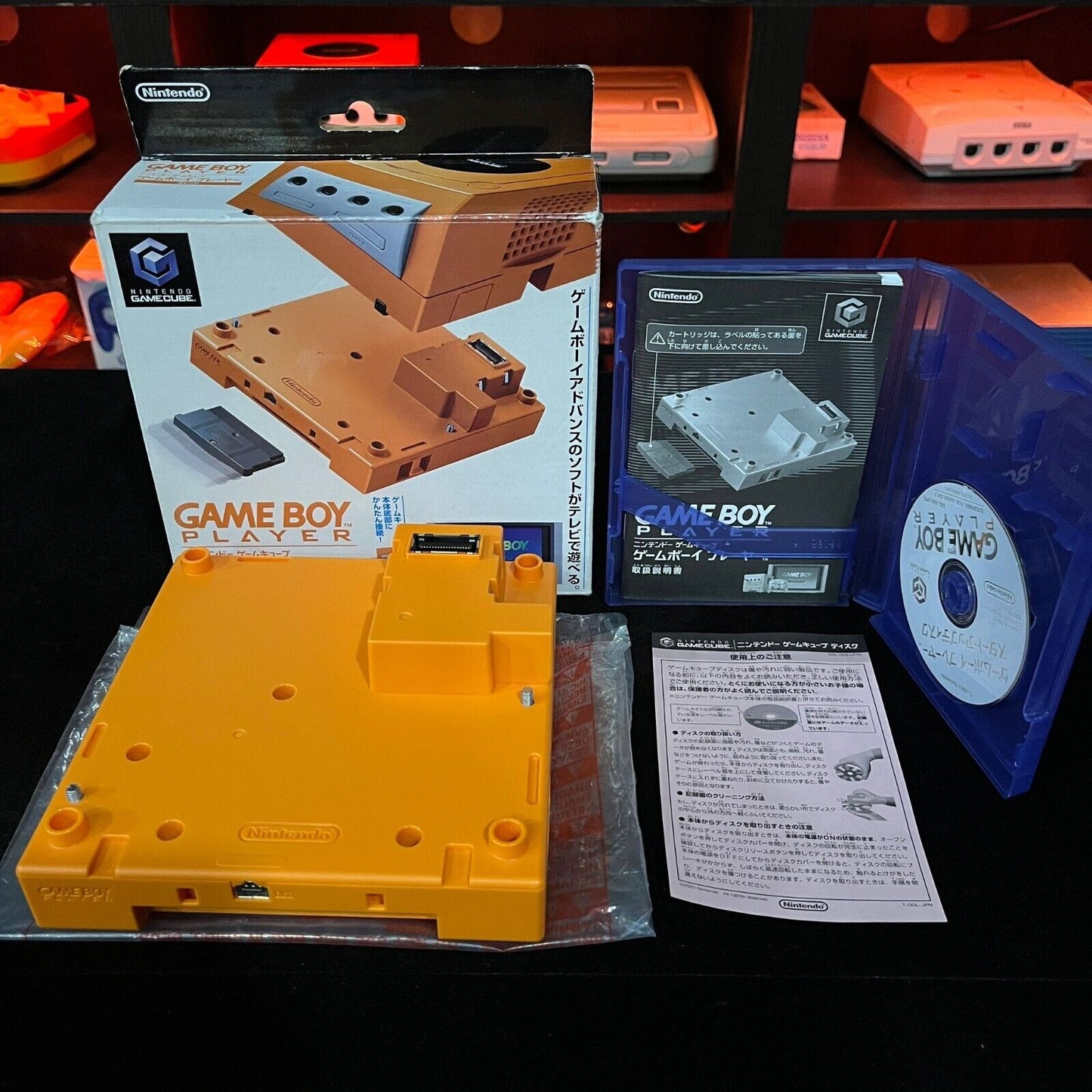 Nintendo Game Boy Player DOL-017 Console Boxed Orange Gamecube Tested