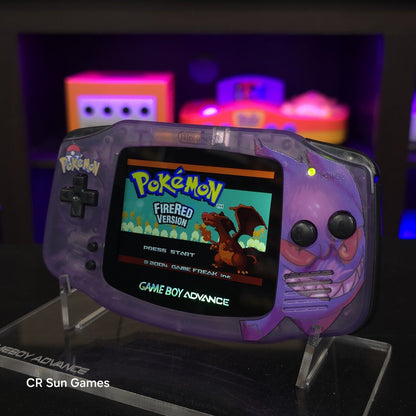 Gengar Purple Game Boy Advance GBA Console with iPS V5 Backlight Backlit LCD MOD