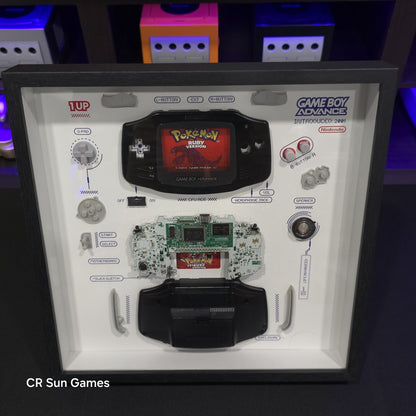 Disassembled Black Gameboy Advance GBA Teardown With Frame Original Parts