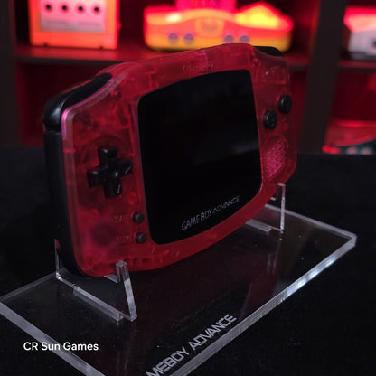 Clear Red Game Boy Advance GBA Console with iPS V5 Backlight Backlit LCD MOD