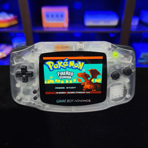 Clear Game Boy Advance GBA iPS Backlit LCD Usb-C 1800 mAh Rechargeable Battery