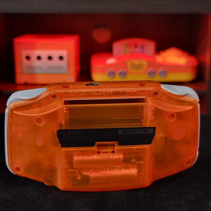 Clear Orange Game Boy Advance GBA Console with iPS Backlight Backlit LCD MOD