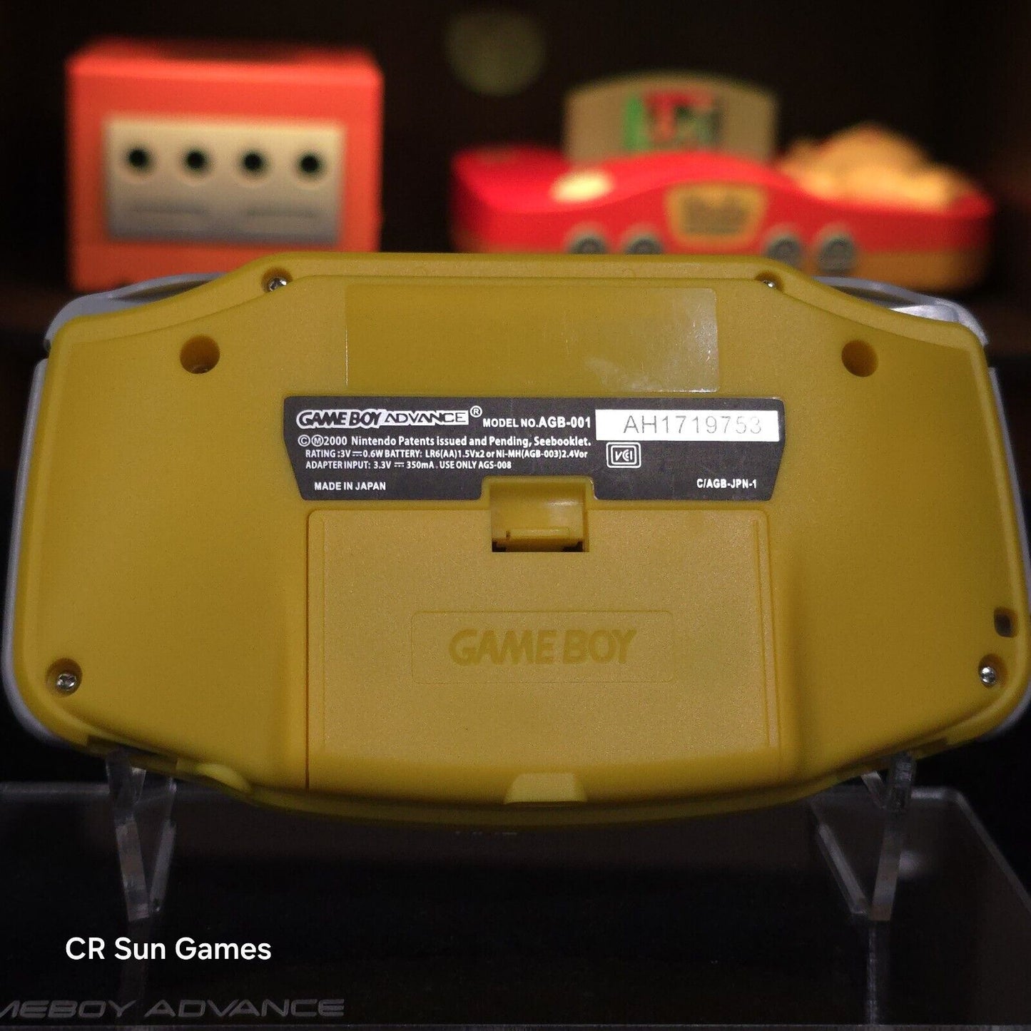 Yellow Game Boy Advance GBA iPS V5 LCD USB-C 1800 mAh Rechargeable Battery
