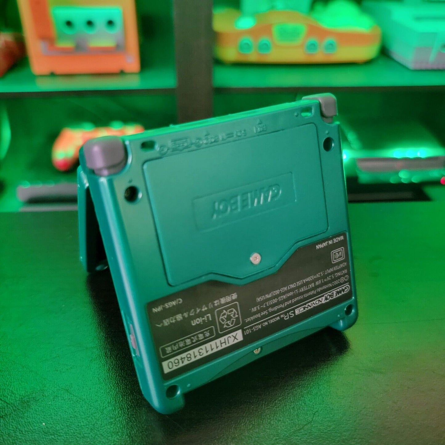 Green Nintendo Game Boy Advance GBA SP IPS V2 and Usb-C MOD - Rayquaza