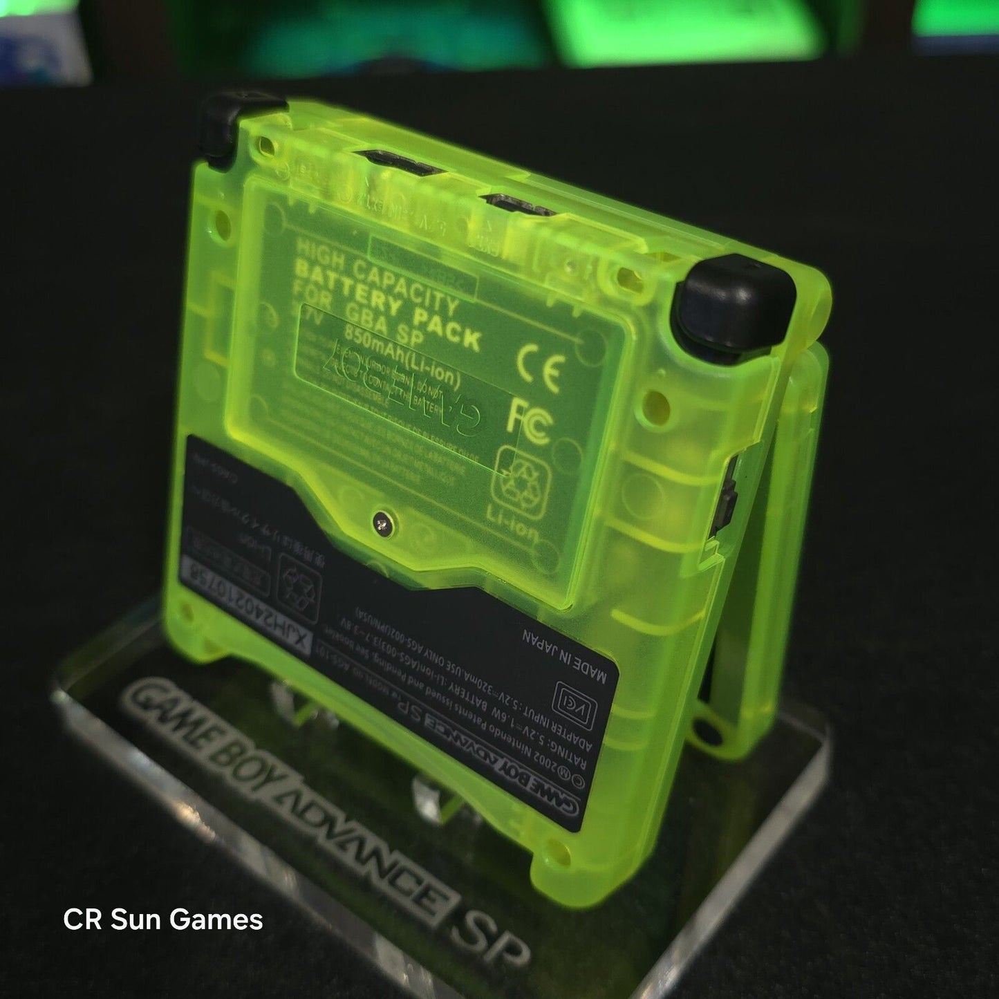 Glow In The Dark Nintendo Game Boy Advance GBA SP IPS MOD Adjustable Brightness