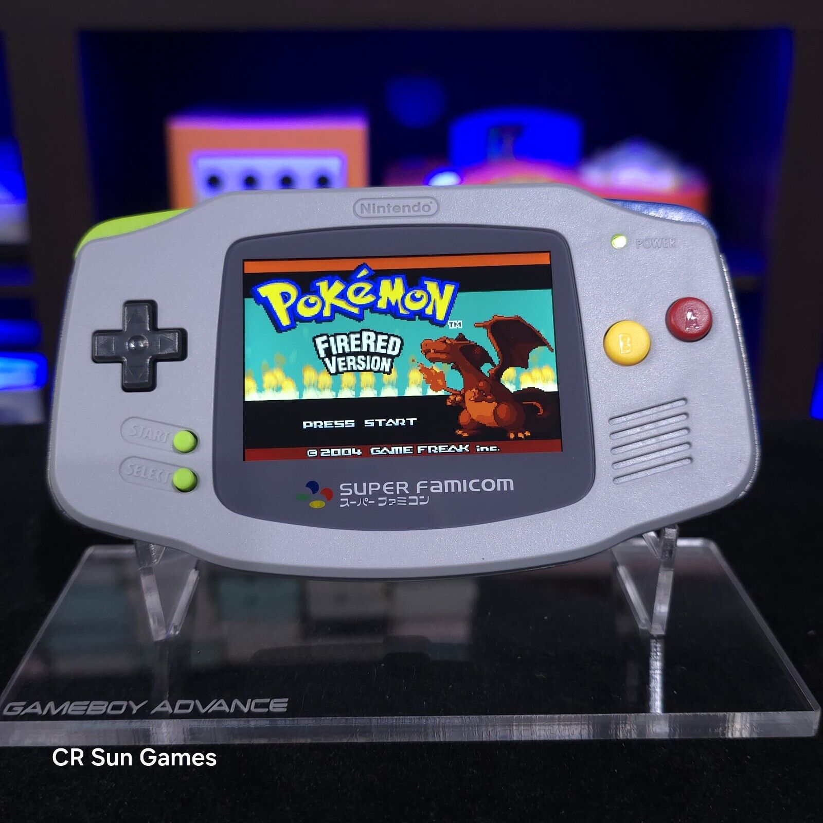 Famicom Gameboy Advance GBA iPS V5 LCD USB-C 1800 mAh Rechargeable Bat ...