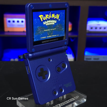 Blue Nintendo Game Boy Advance GBA SP IPS V2 And Usb-C Mod - Kyogre