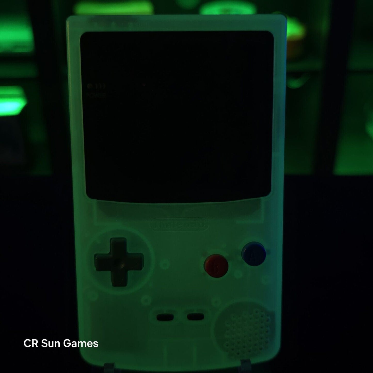 Glow In The Dark Blue Gameboy Color Console OLED Touch Screen GBC Game Boy