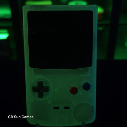 Glow In The Dark Blue Gameboy Color Console OLED Touch Screen GBC Game Boy