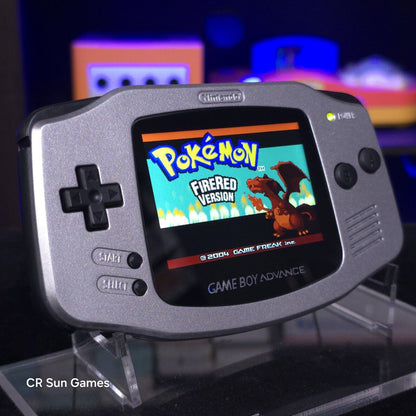 Silver Game Boy Advance GBA Console with iPS V5 Backlight Backlit LCD MOD