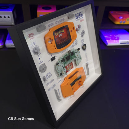Disassembled Spice Orange Gameboy Advance GBA Teardown With Frame Original Parts