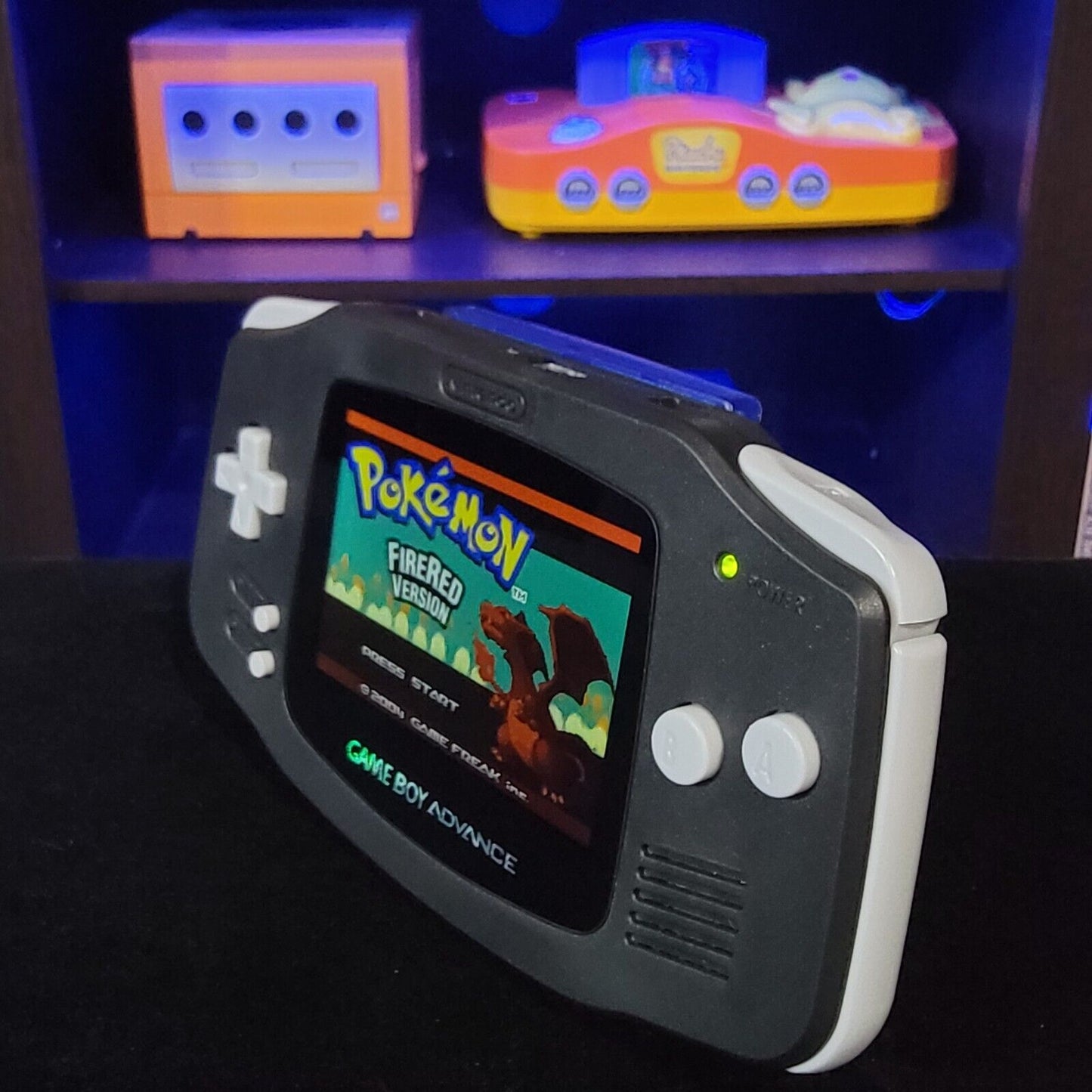 Black Game Boy Advance GBA iPS LCD USB-C 1800 mAh Rechargeable Battery