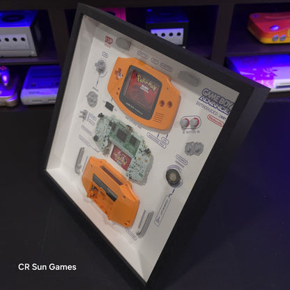 Disassembled Spice Orange Gameboy Advance GBA Teardown With Frame Original Parts