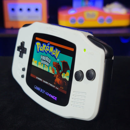 White Game Boy Advance GBA Console with iPS Backlight Backlit LCD MOD Console