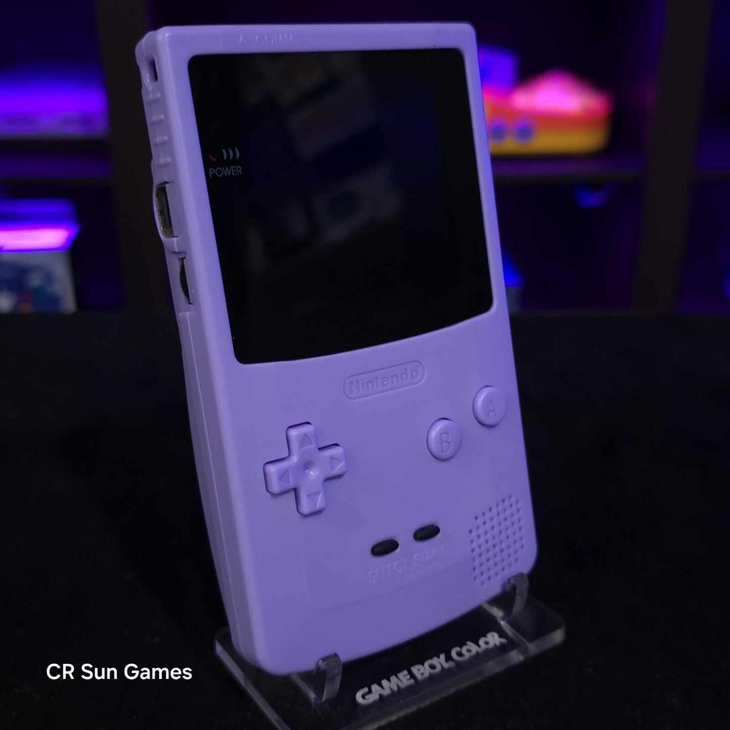 Purple Gameboy Color Console OLED Touch Screen And USB-C Rechargeable Battery