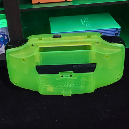 Glow In The Dark Green Game Boy Advance GBA with iPS V5 And USB-C Mods