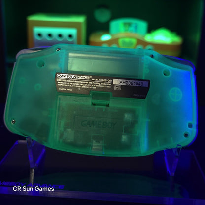Clear Teal Glow Game Boy Advance GBA iPS LCD USB-C 1800 mAh Rechargeable Battery