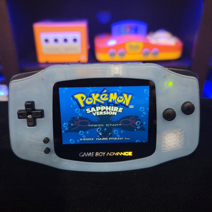 Glacial Glow In The Dark Gameboy Advance GBA Console with iPS Backlight LCD MOD