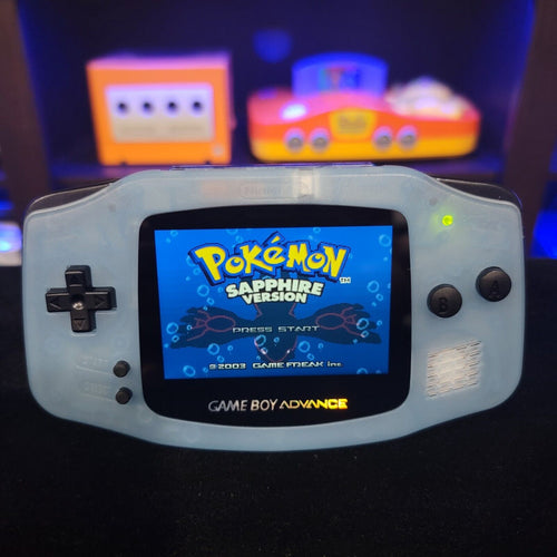 Glacial Glow In The Dark Gameboy Advance GBA Console with iPS Backlight LCD MOD
