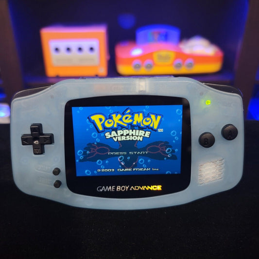 Glacial Glow In The Dark Gameboy Advance GBA Console with iPS Backlight LCD MOD
